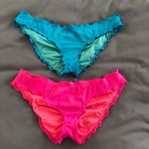 (2) Victoria’s Secret Scrunch Butt Ruched Bikini Bottoms